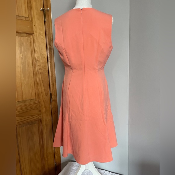 EUC Calvin Klein Ruched fit and flare dress in Peach size 10 - Picture 3 of 11